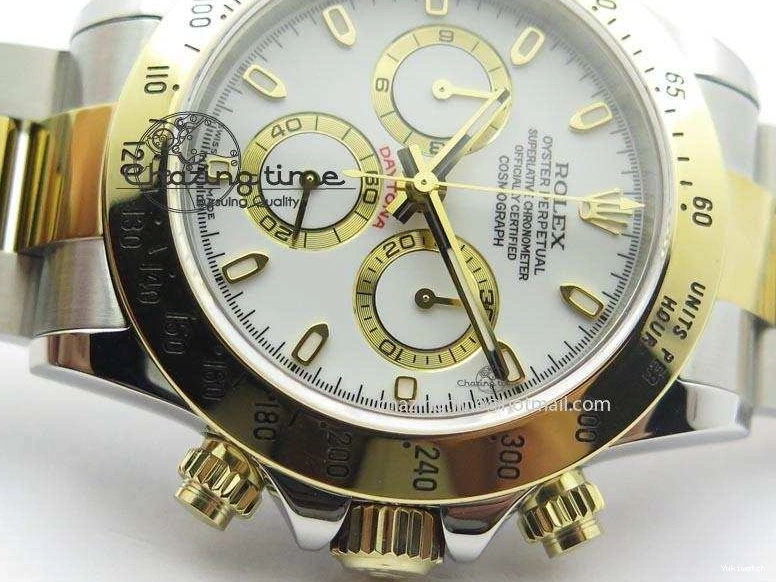 YG Bracelet Dial On Edition JF Daytona A7750 YG Best SS SS 116523 White 0106